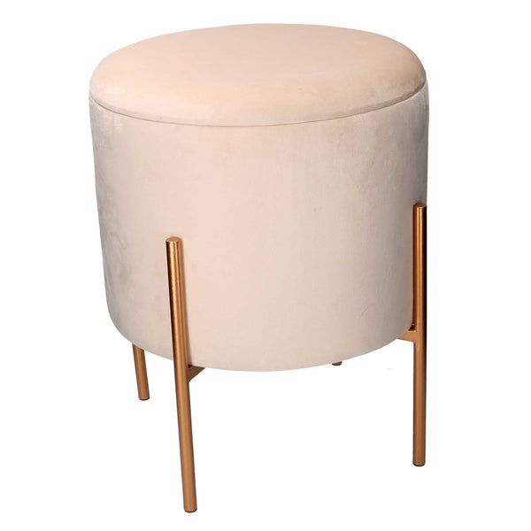 online Pouf Contenitore Ø40xh51 cm in Tessuto Crema
