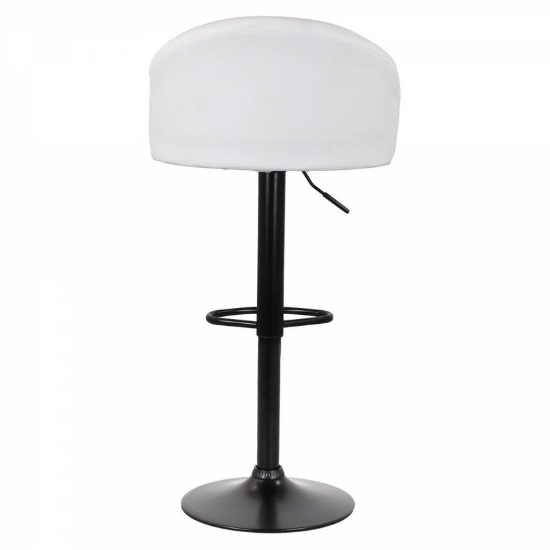 Set 2 Sgabelli 51x44x60/80 cm in Similpelle Base Nera Bianco