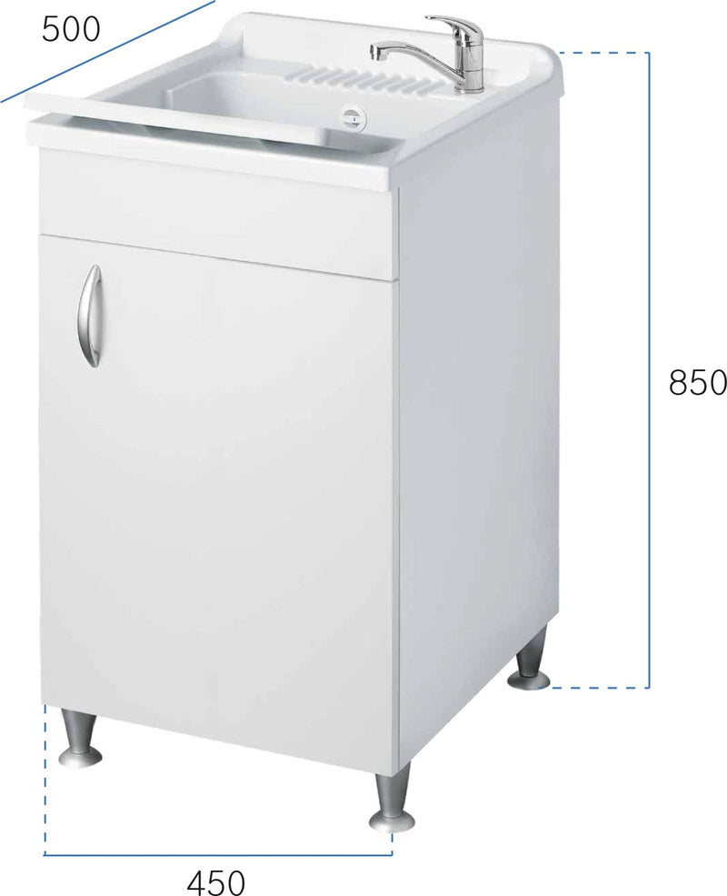 Mobile Lavatoio in Nobilato 45x50x85 cm 1 Anta Forlani Eco Olmo