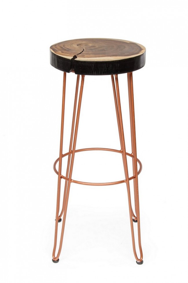 Sgabello Bar Rakel Rame in Legno