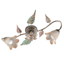 Plafoniera 2xE14 Montatura Anticata Vetro Bianco Sfumato Ambra E-Energy Giulia