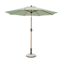 Ombrellone da Giardino con Snodo 8 Stecche Ø300x246h cm Telo in Poliestere Palinuro Naturale e Menta