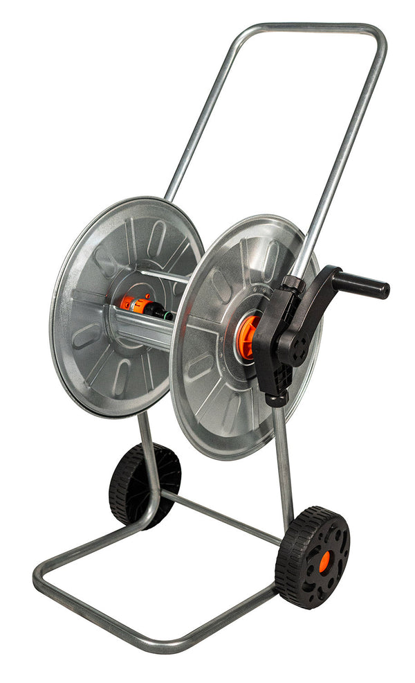 Carrello Avvolgitubo Manuale con Ruote 50 mt Tubo Ø1/2” in Acciaio Zincato Grigio Agrati online