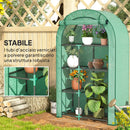 Serra a Parete a 4 Livelli 100x45x160 cm con Porta a Cerniera in Acciaio e PE Verde  