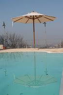 Ombrellone da Giardino Ø2,5 m Palo Ø48 mm in Legno Telo in Acrilico Danieli Havana Ecrù