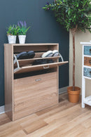 Scarpiera 2 Scomparti in MDF 63x24x80 cm Soriani Rovere