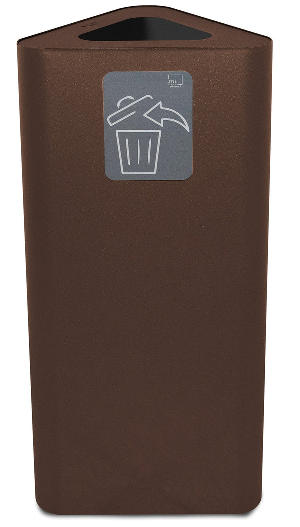 prezzo Pattumiera Per Raccolta Rifiuti 38x38xh80 cm In Acciaio Inox con Pittogramma Magnetico Marrone