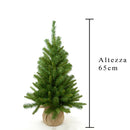 Set 2 Mini Albero di Natale Artificiale H65 cm Abete con Sacco 64 Tips Verde