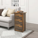 Comodino 3 Cassetti Stile Rustico 40x30x74 cm Marrone  
