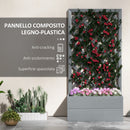 Fioriera con Grigliato Posteriore e Fessura di Drenaggio 65x33.5x135 cm in Legno Composito Grigia