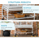 Voliera per Uccelli 83x53x180 cm in Acciaio Bianco