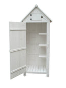 Casetta Box da Giardino 77x55xH179 cm in Legno di Abete 10mm Bianco Armoire