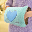 Borsa Acqua Calda Elettrica Ricaricabile Scaldamani Cuore a Peluche Verde