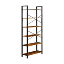 Libreria industrial con 6 ripiani 80x30x186 cm in legno e metallo