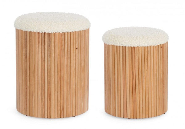 Set 2 Pouf Contenitore Cozy Japandi in Tessuto online