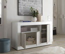 Mobile Buffet 3 Ante 138x42x86 cm in Legno TFT Lipari Bianco e Pino