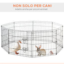 Recinto per Cani Gatti Cuccioli Roditori Recinzione Rete Gabbia 8 Pezzi 61x61 cm Nero 