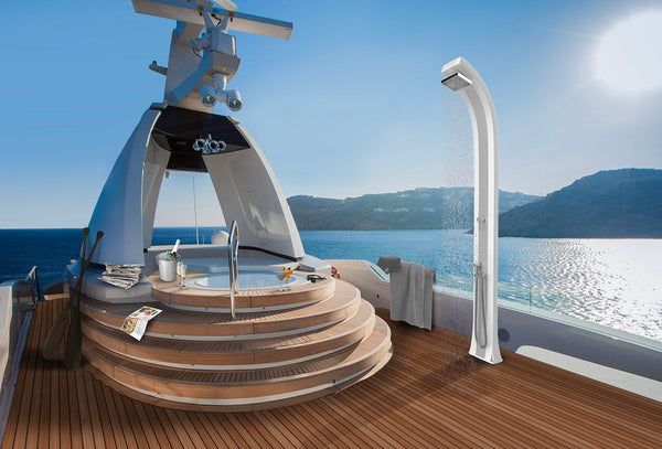 online Doccia da Giardino Miscelatore e Doccetta Arkema Spring Plus Fascia Inox Dove Grey