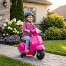 Moto Elettrica per Bambini 1,5-3 Anni Licenza Piaggio Mini Vespa GTS 66,5x38x52 cm 6 V con Batteria al Litio 2,5 km/h Max 25 kg Rosa      
