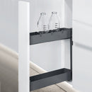 Portabottiglie Estraibile per Mobile da Cucina 15 cm in Acciaio Emuca Grigio antracite