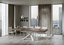 Tavolo Allungabile 160-264x90x77 cm Volantis Noce Telaio Bianco 