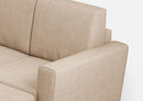 Divano 2 Posti con Pouf 172x145x85 cm Yasel in Tessuto Beige