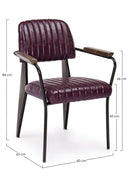 Set 2 Sedie Imbottite 60x63x81 cm Nelly in Ecopelle Bordeaux Vintage