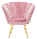 Poltrona Vienna Rosa 85x70x88 cm Spugna e Tessuto e Metallo Rosa e Oro