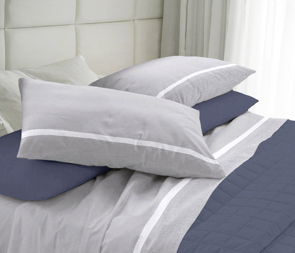 online Set Lenzuola in Cotone Sopra Sotto e Federe Cober Belfast Grigio Varie Misure