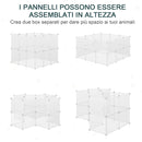 Gabbia per Conigli Roditori 105x105x45 cm in Metallo e Polipropilene Bianco