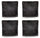 Set 4 Piatti Piani Quadrati 27x27x4 cm in Gres Kaleidos Sirius Neri