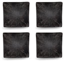 Set 4 Piatti Piani Quadrati 27x27x4 cm in Gres Kaleidos Sirius Neri
