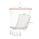 Sedia Sospesa a Dondolo 90x50 cm da Interno ed Esterno in Tessuto con Nappe Crema  