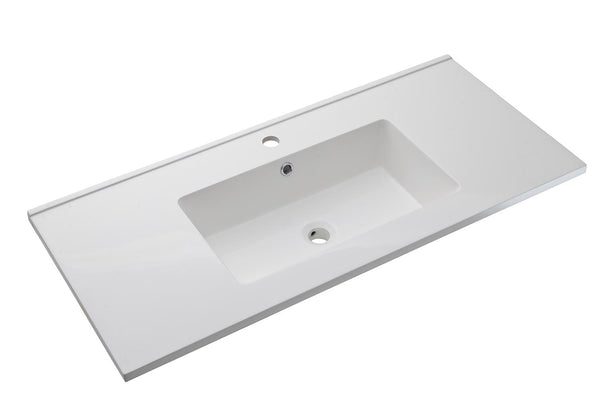 Lavabo da Incasso 101x46,5x2 cm in Resina TFTBianco Lucido online