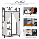 Armadio Guardaroba Appendiabiti in Ferro Nero 84x42x159 cm 