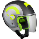 Casco Demi-Jet per Scooter Visiera Lunga CGM Taormina 107R Titanium Opaco Varie Misure