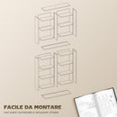 Libreria Porta CD e DVD 78,5x24x175 cm con 14 Ripiani Regolabili Nero   