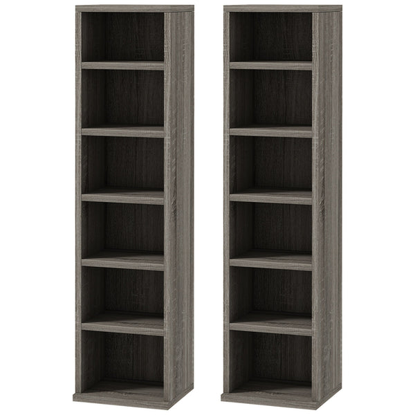 sconto Set 2 Pezzi Mobile Libreria Porta CD 21x22,5x88,5 cm Grigio