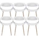 Set 6 Sedie 62x54x74 cm in Polipropilene Diletta Bianco