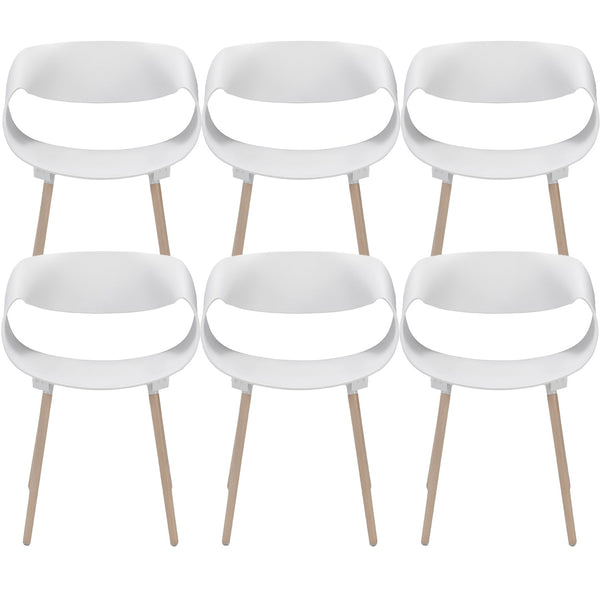 online Set 6 Sedie 62x54x74 cm in Polipropilene Diletta Bianco