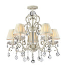 Lampadario Elegant in Metallo Triumph Crema con Oro