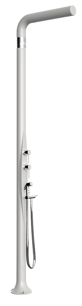 acquista Doccia da Esterno Giardino Miscelatore Deviatore e Doccetta Mobile Arkema Funny Yang Bianca