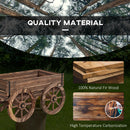 Fioriera in Legno con Ruote e Manico 120x41x54cm Fori di Drenaggio e Finitura Carbonizzata