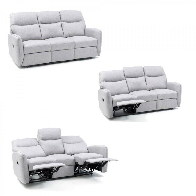 Divano Divanetto 3 Posti con Reclinatore Manuale in Tessuto Kube Rosso