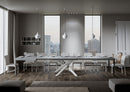 Tavolo Allungabile 200-460x90x77 cm Volantis Cemento Telaio Bianco 
