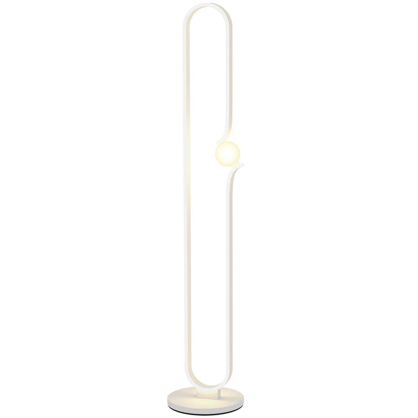 Lampada da Terra a LED Design ad Arco con Sfera in Vetro Luminosità Regolabile e Interruttore a Pedale Bianco acquista