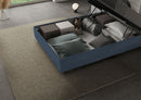 Letto Matrimoniale Francese Imbottito in Microfibra Antea Large Blu Varie Misure