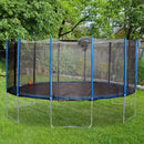 Trampolino Elastico Ø366 cm con Rete di Sicurezza e Canestro Basket  NBA