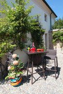 Tavolo Bar da Giardino in Polyrattan 70x70H107cm Adila Noce