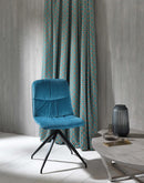 Set 2 Sedie 43x38xH86,5 cm in Microfibra Effetto Velluto Alba Verde Petrolio